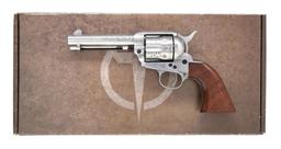 TAYLOR 1873 CATTLEMAN WHITE ENGRAVED SA REVOLVER.