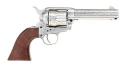 TAYLOR 1873 CATTLEMAN WHITE ENGRAVED SA REVOLVER.