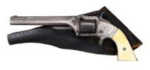 IVORY GRIPPED SMITH & WESSON NO. 2 ARMY REVOLVER