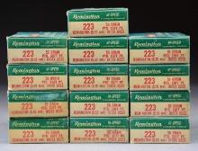 250+ RDS. (13 BOXES) VINTAGE REM. 223 REM AMMO.