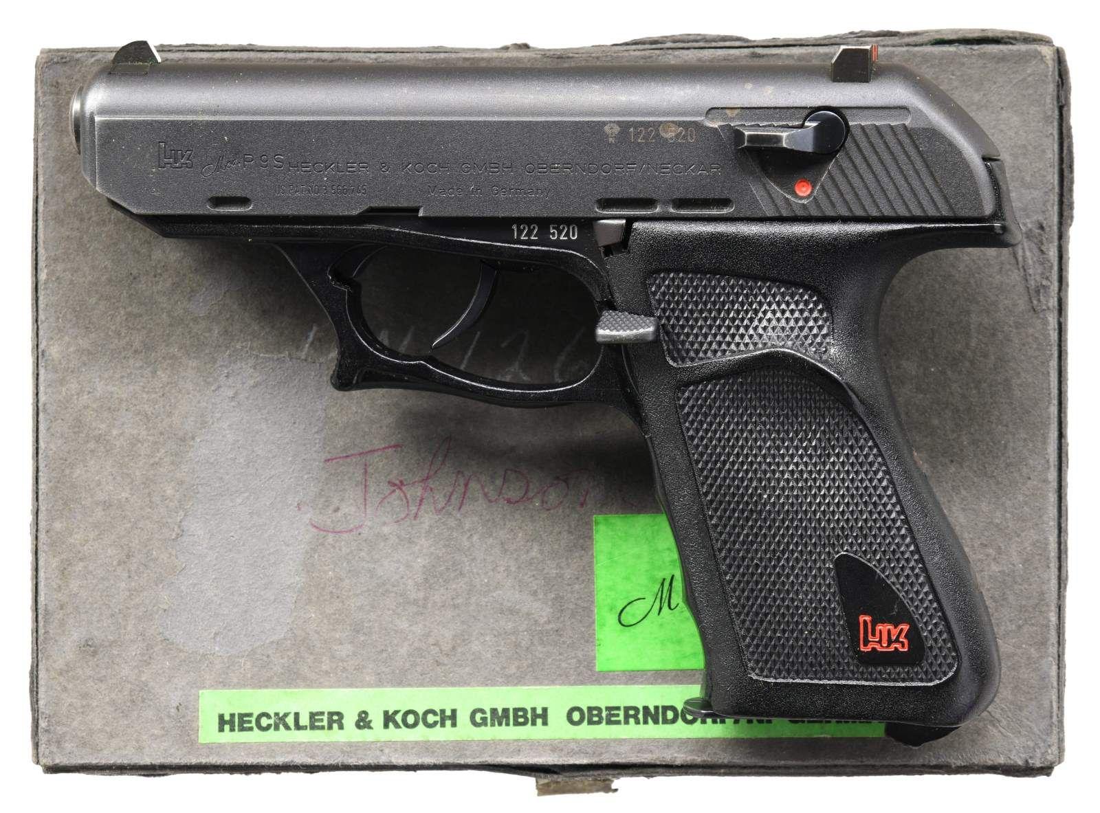 HK P9S SEMI AUTO PISTOL WITH BOX & GRIP.