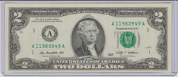 2009 UNC. U.S. $2.00 FEDERAL RESERVE NOTE