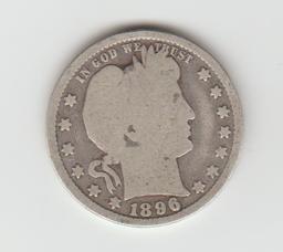 1896P SILVER BARBER QUARTER