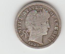 1903P SILVER BARBER DIME