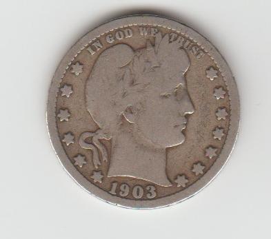 1903P SILVER BARBER QUARTER