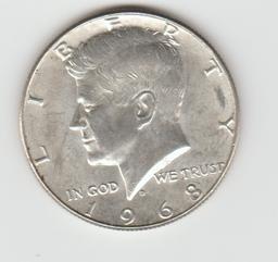 1968D SILVER KENNEDY HALF DOLLAR