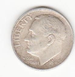 1947 S SILVER ROOSEVELT DIME