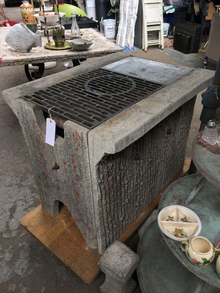 BBQ One of a kind achitechural outdoor grill cast cement