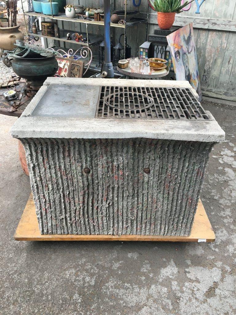 BBQ One of a kind achitechural outdoor grill cast cement