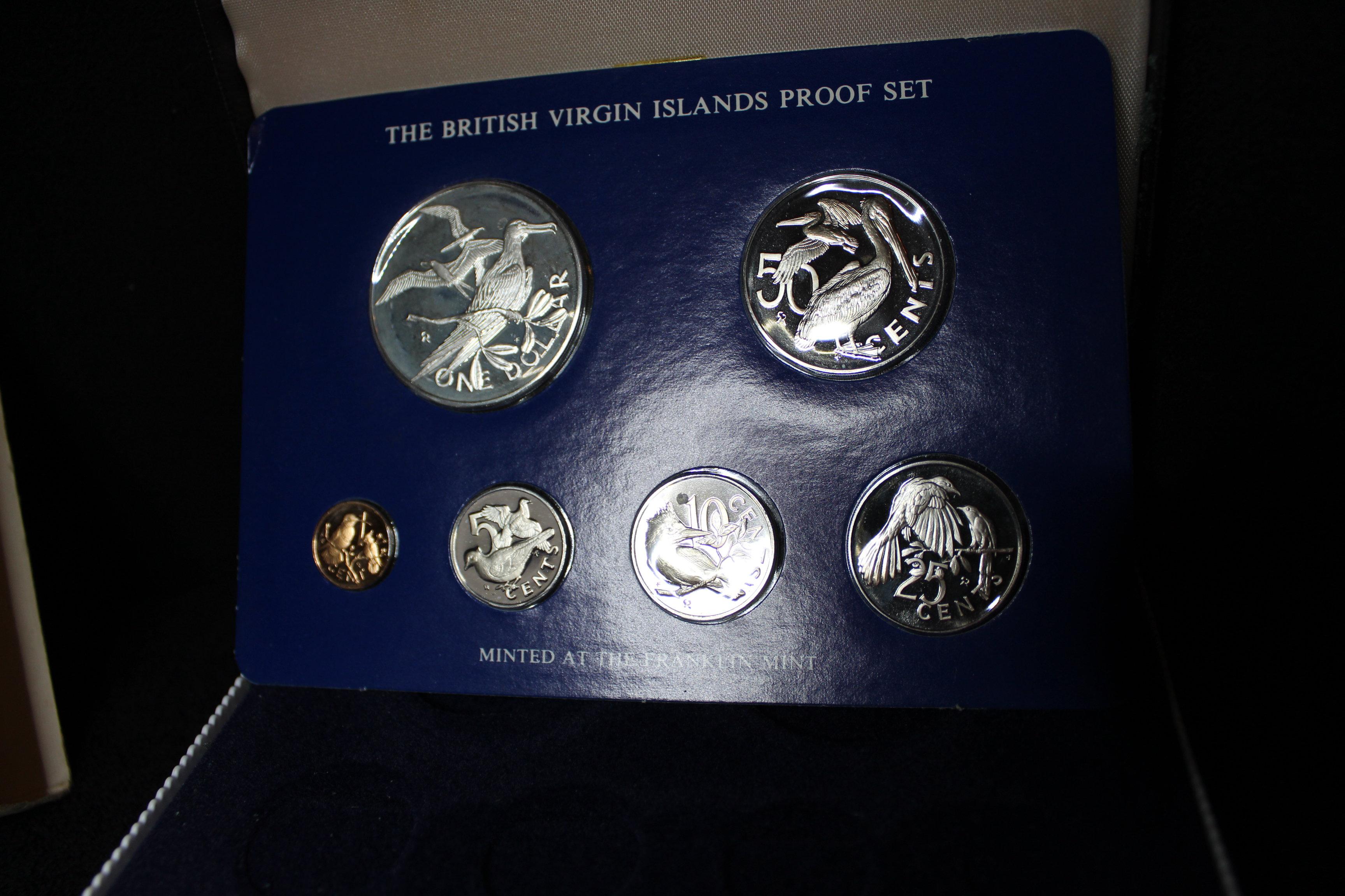 1977 British Virgin Islands Franklin Mint Gem Proof 6 Coins Silver Jubilee Set