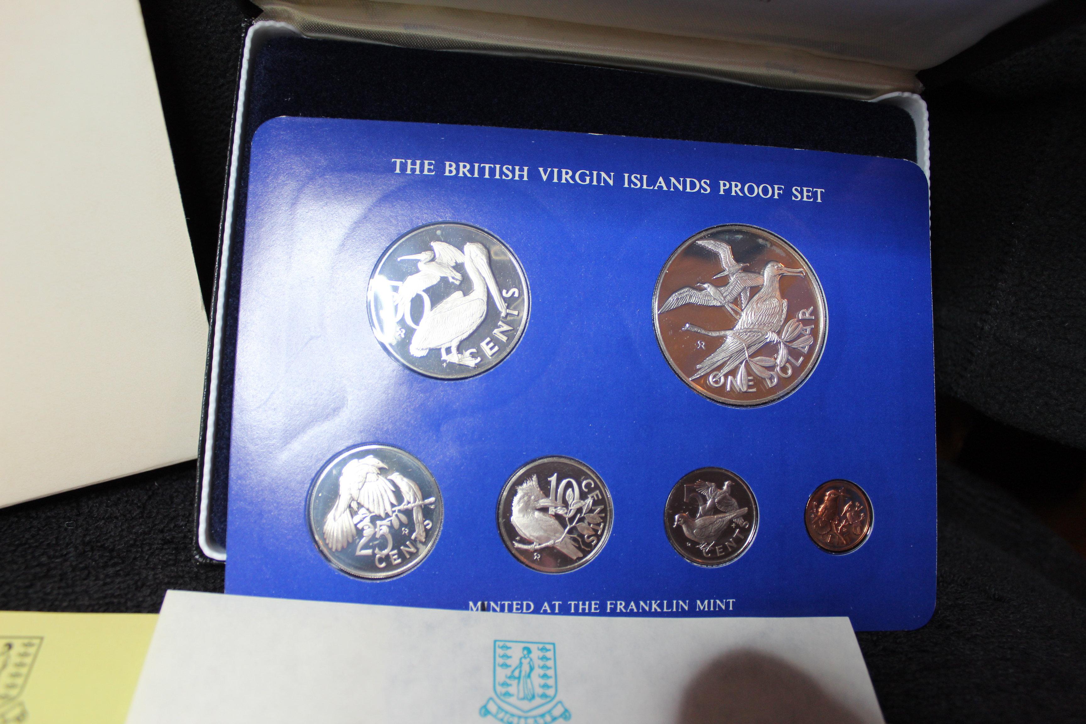 1975 British Virgin Islands Proof Set Original Sealed Sterling Silver Dollar COA