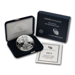 2013 1 oz. American Silver Eagle Proof Box & COA