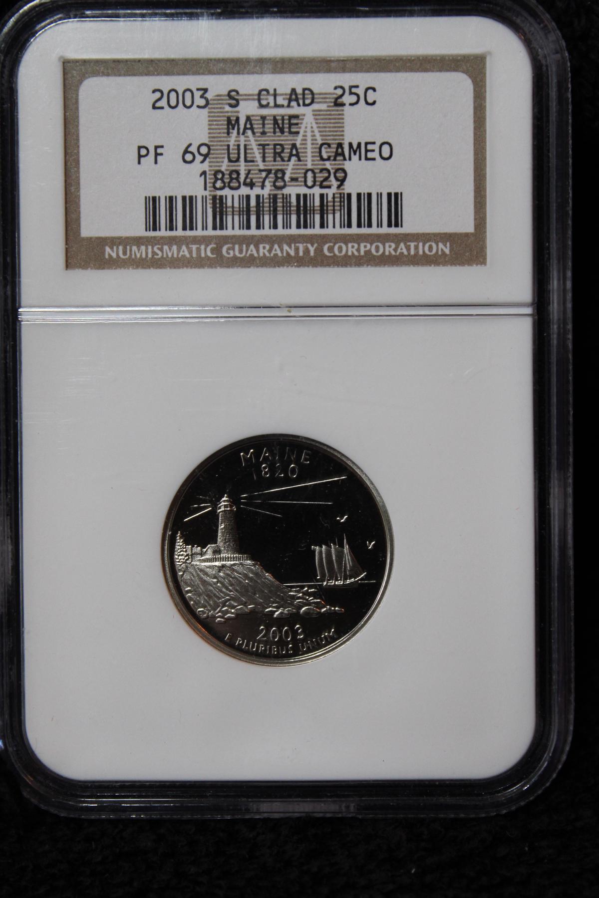 2003 S Clad Maine State Quarter PF 69 ULTRA CAMEO NGC