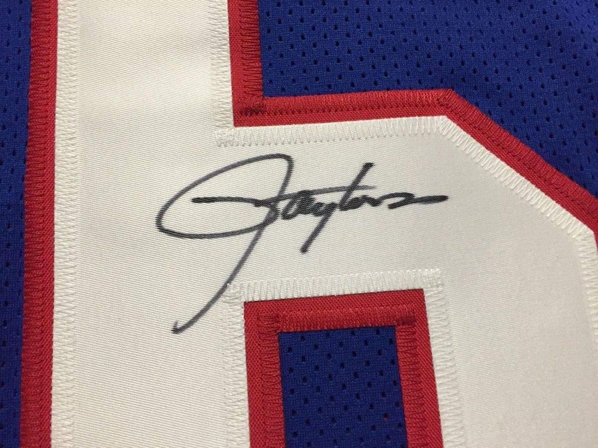 Autographed/Signed Lawrence Taylor New York Blue Football Jersey JSA COA