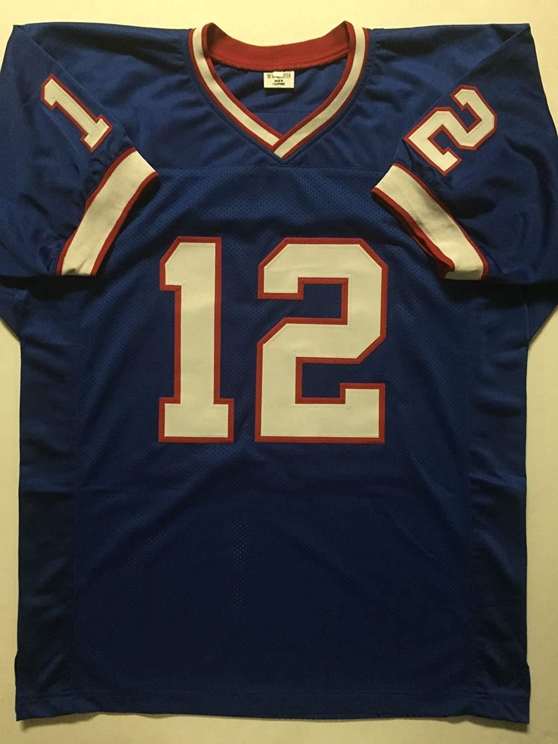 Autographed/Signed Jim Kelly Buffalo Blue Football Jersey JSA COA