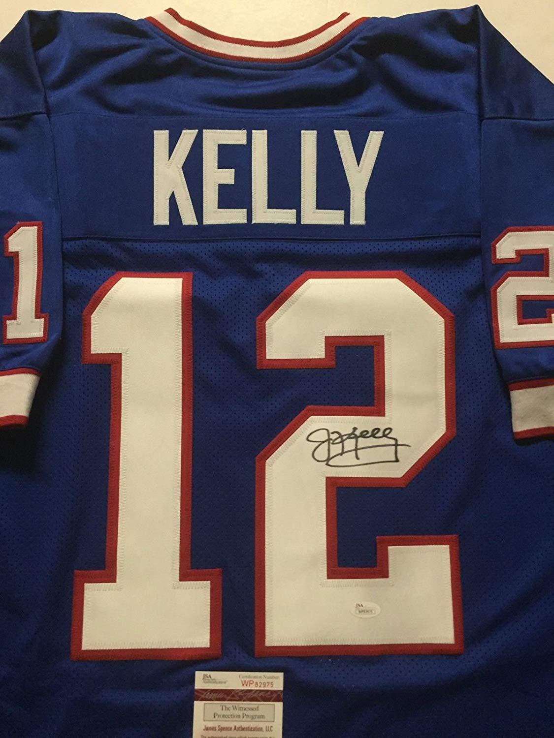 Autographed/Signed Jim Kelly Buffalo Blue Football Jersey JSA COA