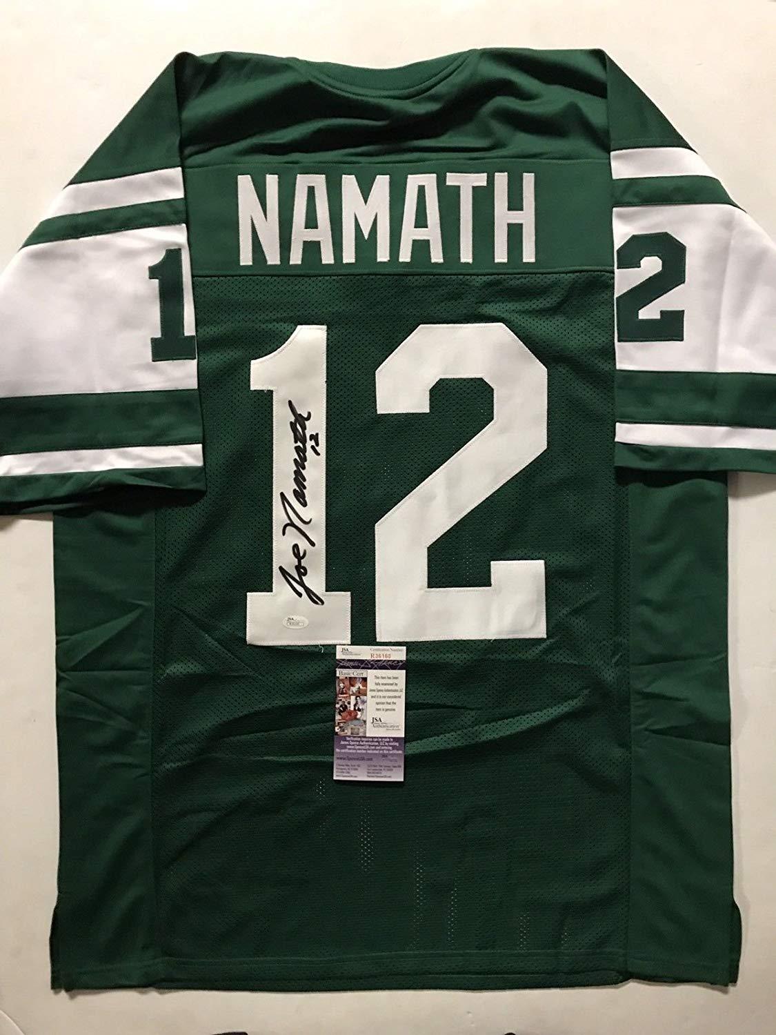 Autographed/Signed Joe Namath New York Green Football Jersey JSA COA