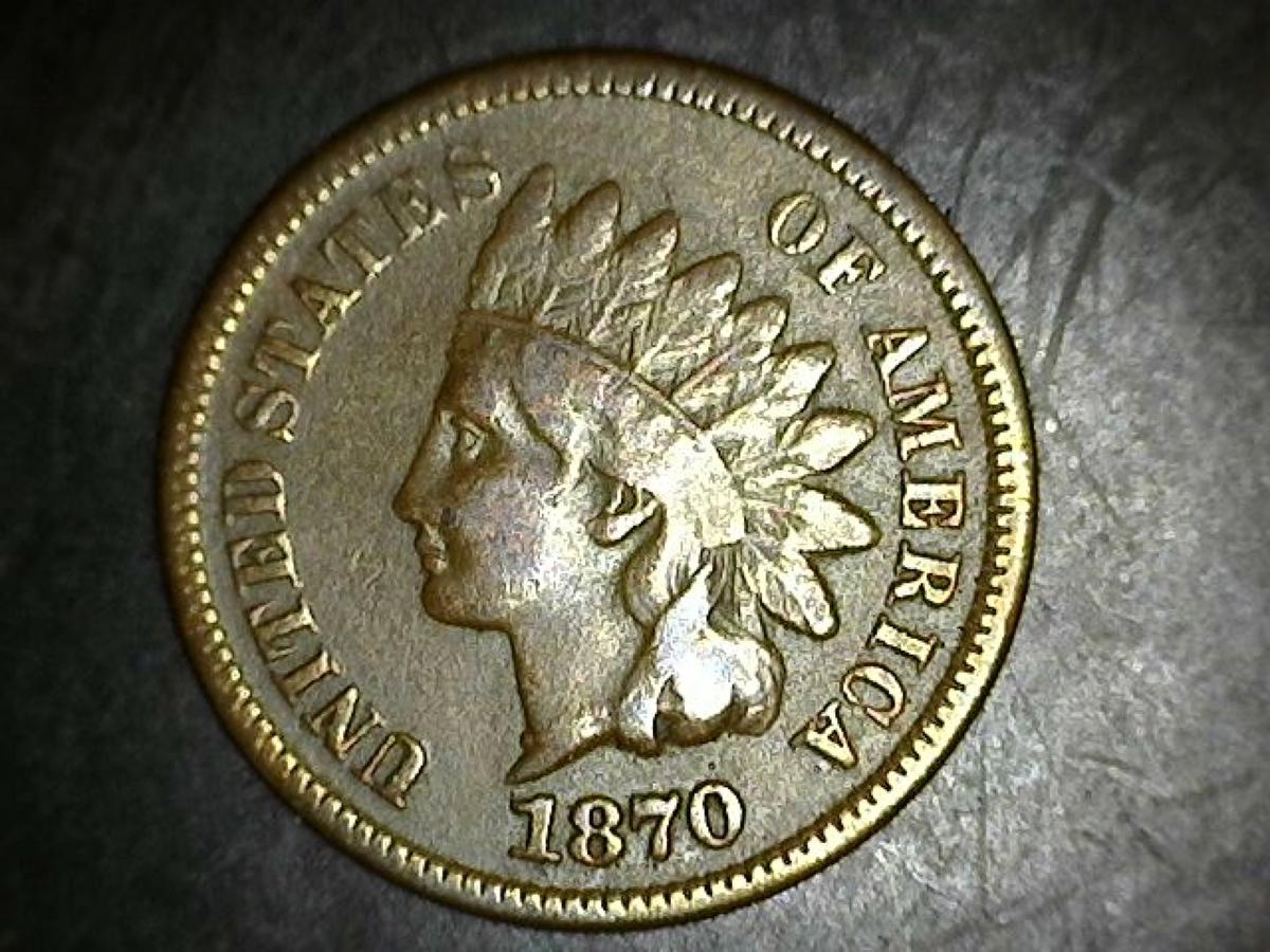 1870 Indian Head Cent   Reverse 1969  VF