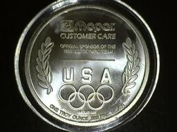 1992 Barcelona USA Mopar Sponsor Silver Round BU