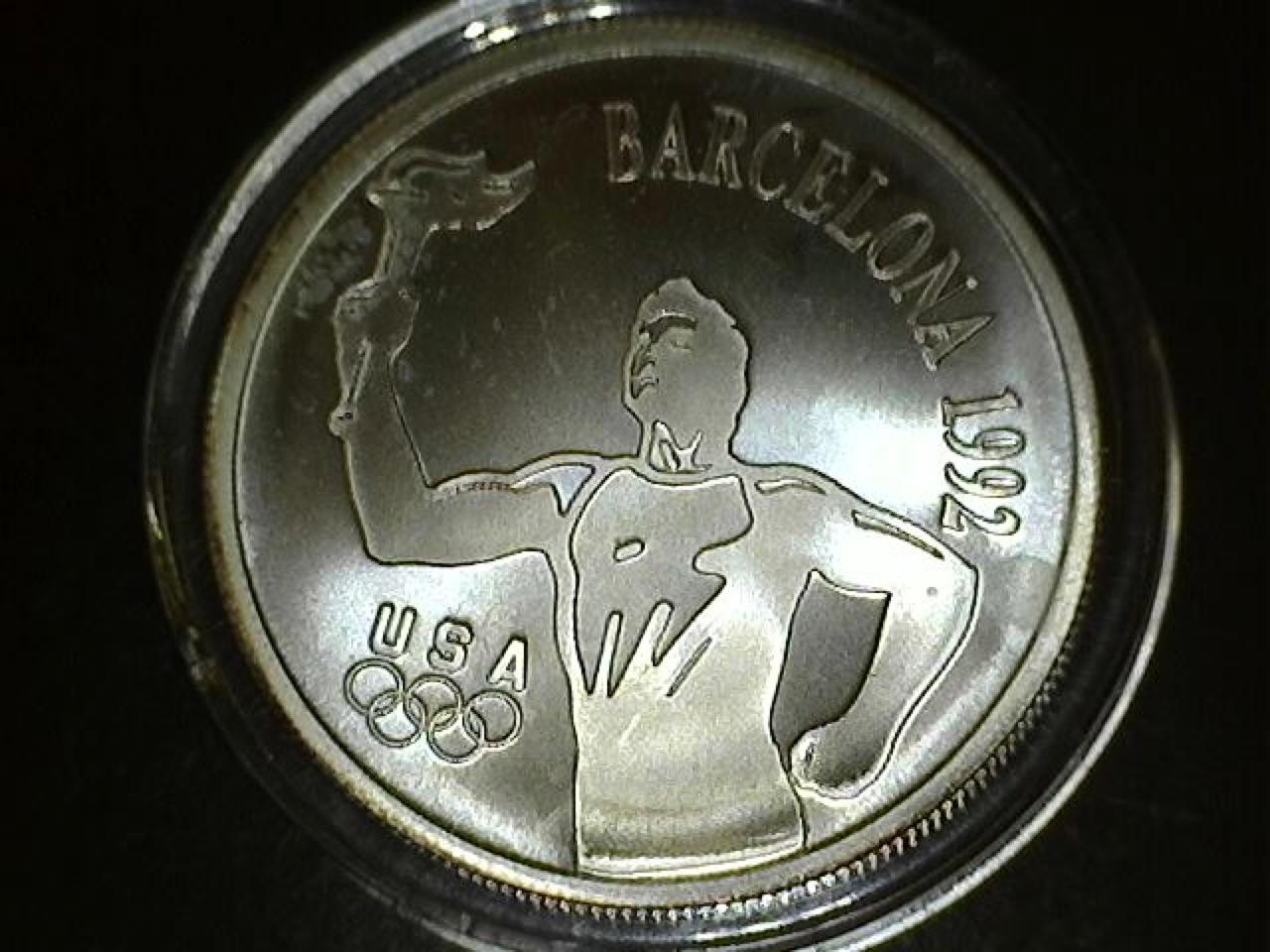 1992 Barcelona USA Mopar Sponsor Silver Round BU