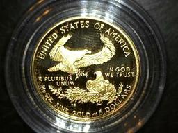 1999  $5  1/10 oz Gold PROOF in Capsule