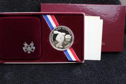 1983 Olympic Proof Silver Dollar Commemorative w/ Box COA
