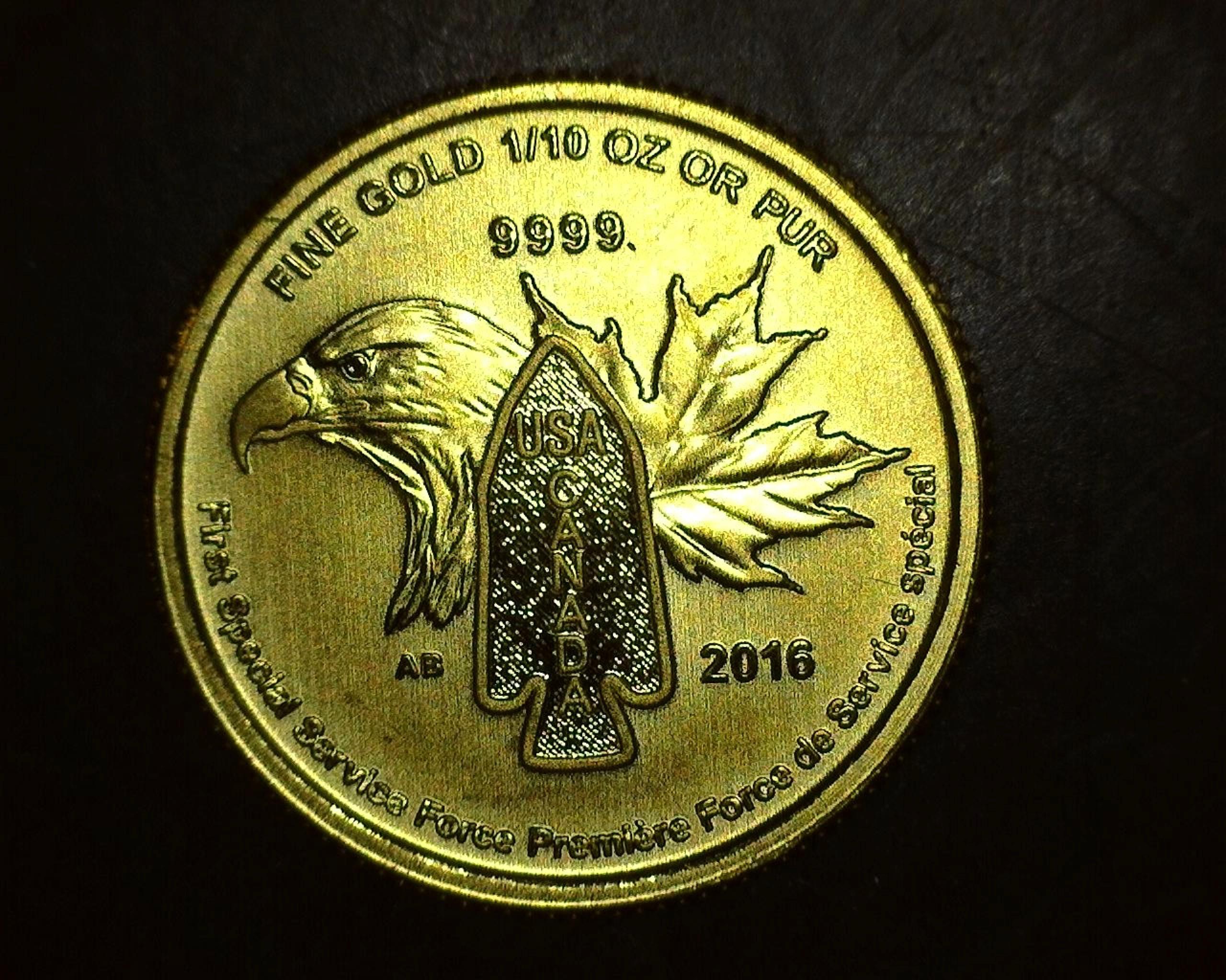 2016 $5 Gold Canada 1/10 oz GEM BU