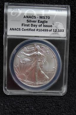 2017 1 oz. Silver American Eagle MS 70 ANACS