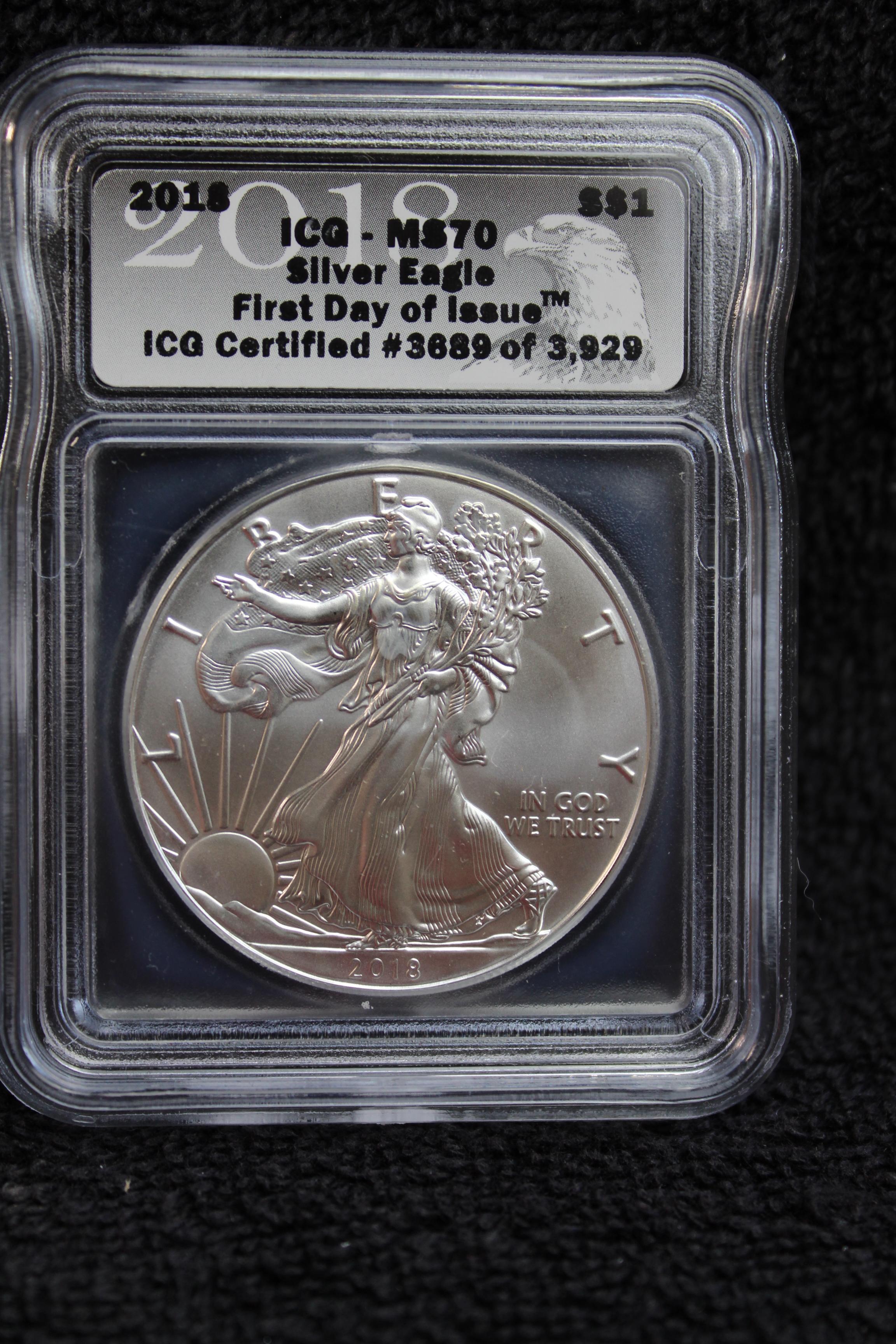 2018 1 oz. Silver American Eagle MS 70 ANACS