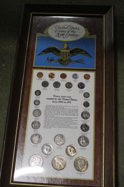 United States Coins of the 20th Century 1900-1971 Framed