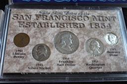 Lot of 4 Collections-Franklin-Kennedy-Barber-Mercury-Cents