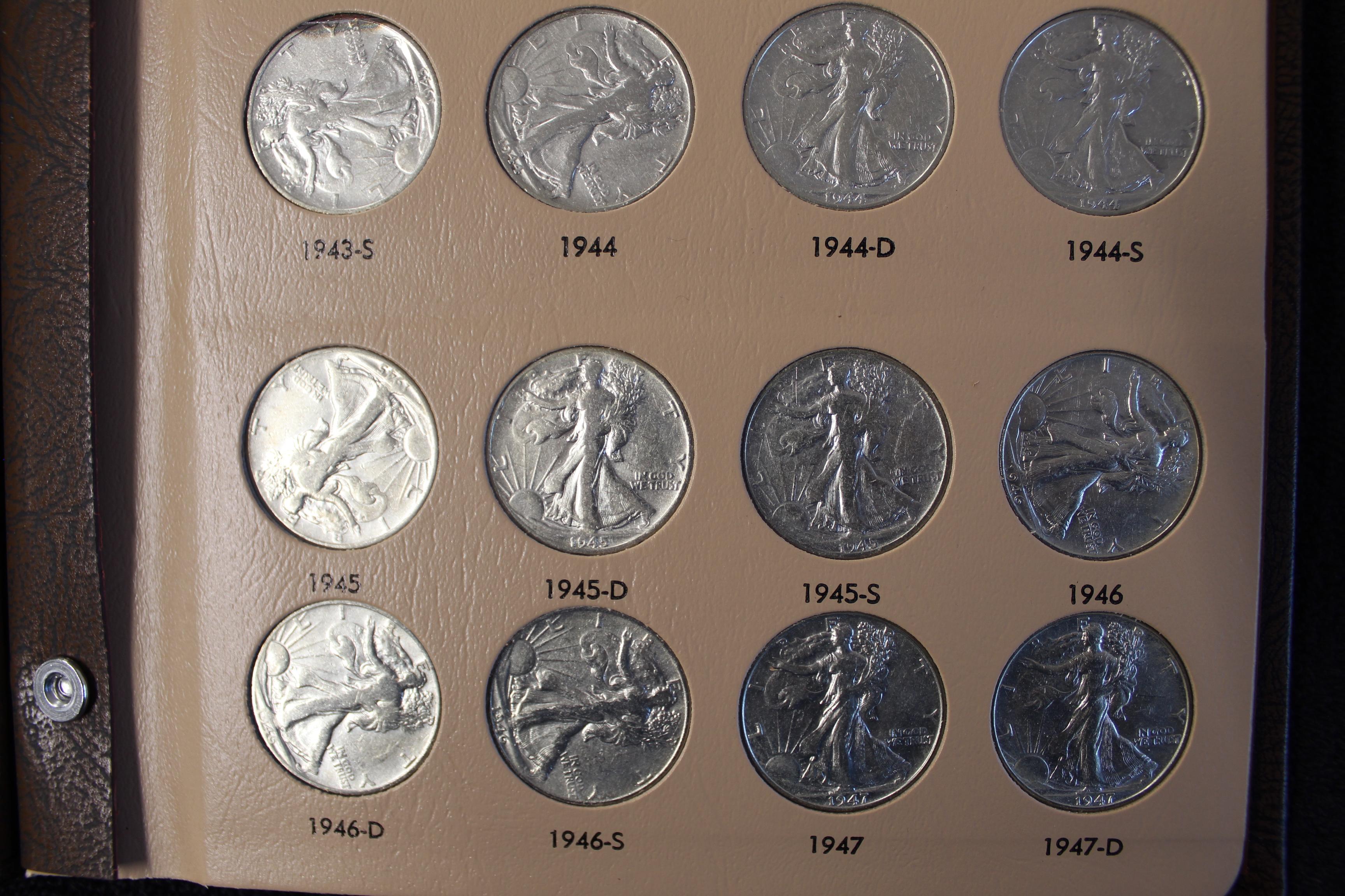 Complete Dansco Album 1941-1947 Walking Liberty Halves