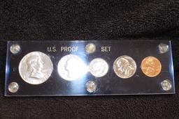 1953 Proof Set - Franklin Half - Washington Quarter- Roosevelt Dime-Jefferson 5c-Lincoln 1c