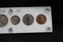 1954 Proof Set - Franklin Half - Washington Quarter- Roosevelt Dime-Jefferson 5c-Lincoln 1c