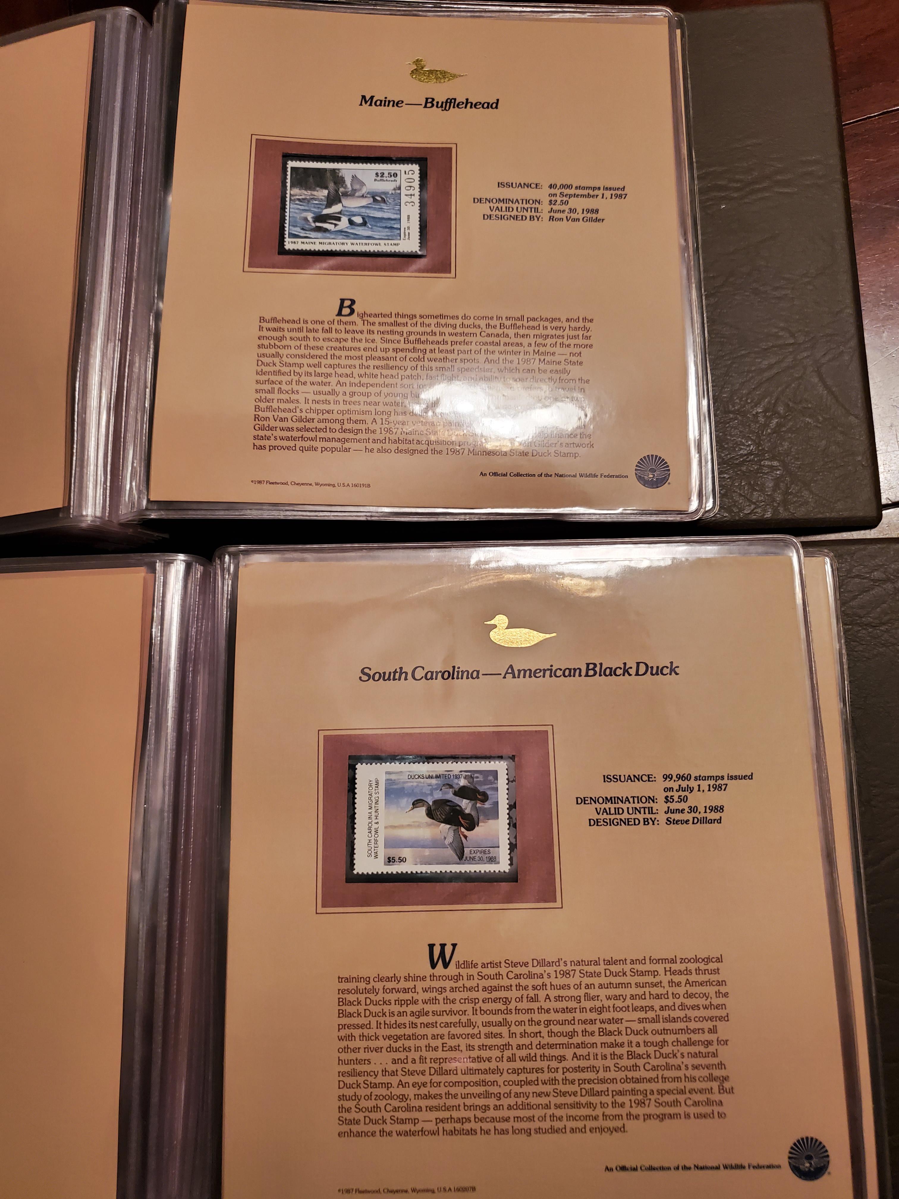 Complete Set America's State Duck Stamp Collection 1987