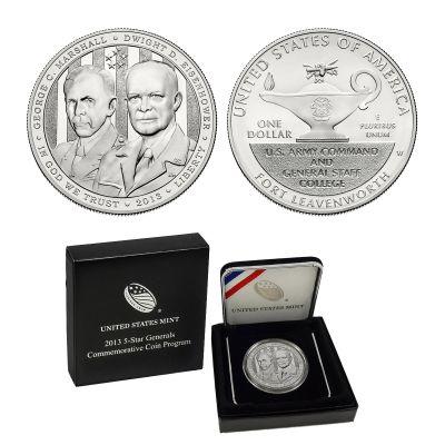 2013 5 Star Generals Silver Dollar UNC Box & COA