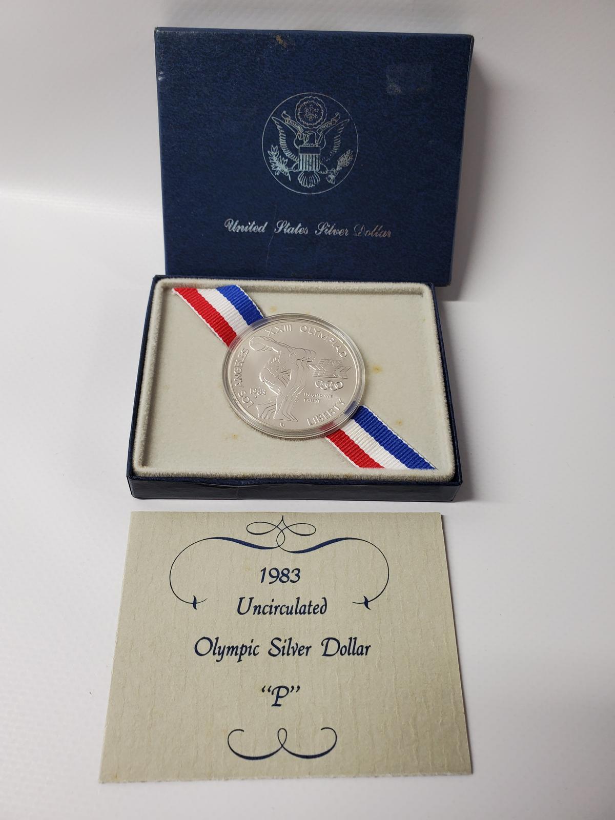 1983-p Olympic UNC Silver Dollar Commemorative