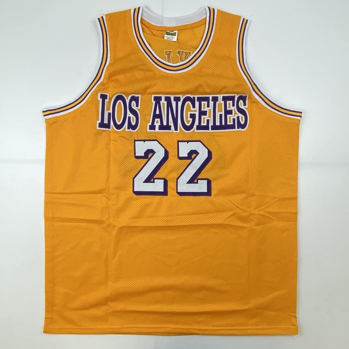Autographed/Signed Elgin Baylor Los Angeles LA Yellow Basketball Jersey JSA COA