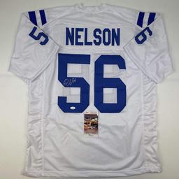 Autographed/Signed Quenton Nelson Indianapolis White Football Jersey JSA COA