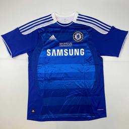 Autographed/Signed Didier Drogba Chelsea FC Blue Soccer Futbol Jersey Beckett BAS COA