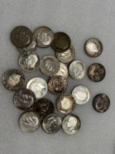 Lot of 20 Silver Eisenhower Dollars + 2 Silver Commemorative Dollars - Ugly Coins But All Silver
