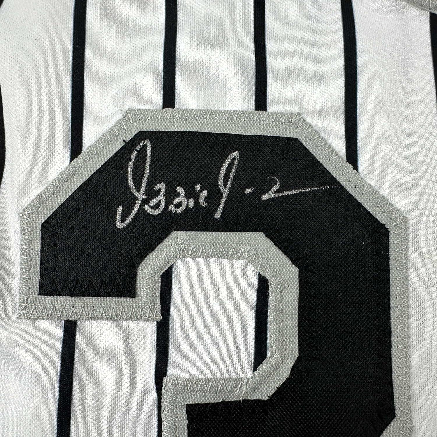 Autographed/Signed Ozzie Guillen Chicago Pinstripe Baseball Jersey JSA COA