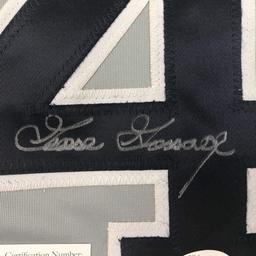 Autographed/Signed Goose Gossage New York Grey Baseball Jersey JSA COA