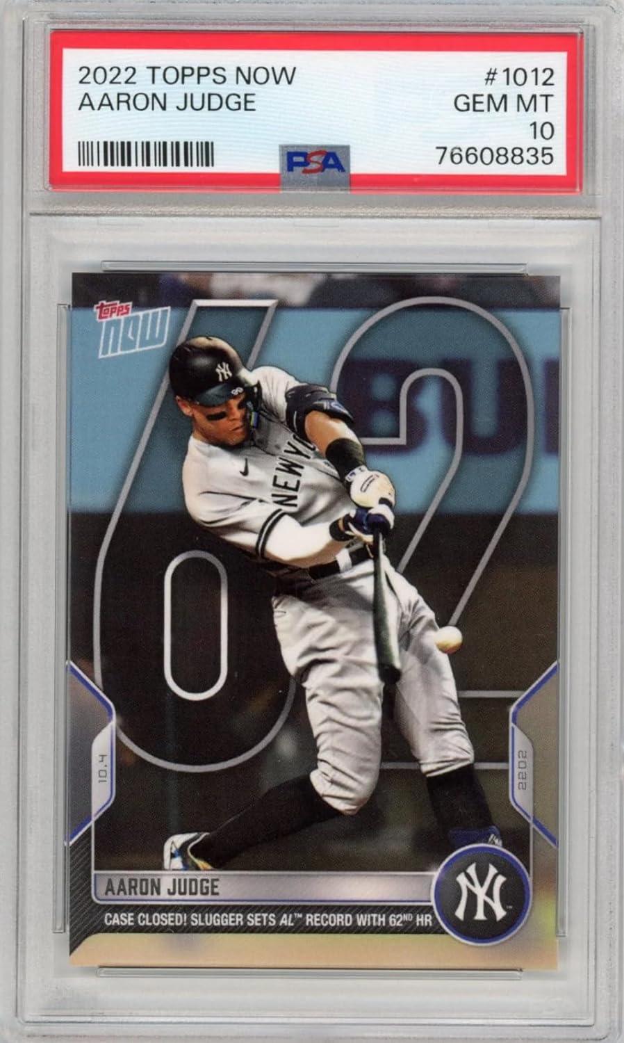 Graded 2022 Topps Now Aaron Judge #1012 62nd Home Run HR Record Baseball Card PSA 10 Gem Mint