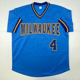Autographed/Signed Paul Molitor Milwaukee Blue Baseball Jersey JSA COA