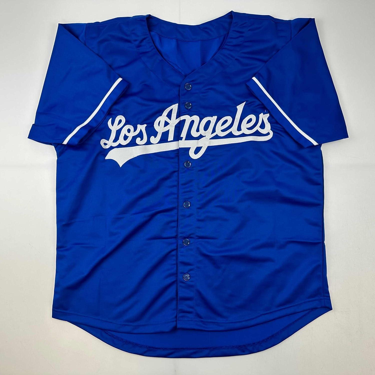 Autographed/Signed Mookie Betts Los Angeles LA Blue Baseball Jersey JSA COA