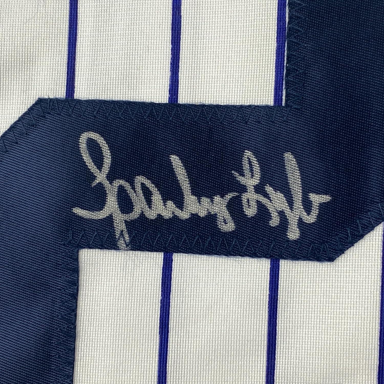 Autographed/Signed Sparky Lyle New York Pinstripe Baseball Jersey JSA COA