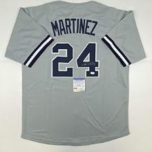 Autographed/Signed Tino Martinez New York Grey Baseball Jersey PSA/DNA COA