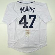 Autographed/Signed Jack Morris Detroit White Baseball Jersey JSA COA