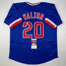 Autographed/Signed Jerome Walton 1989 NL ROY Chicago Blue Baseball Jersey JSA COA